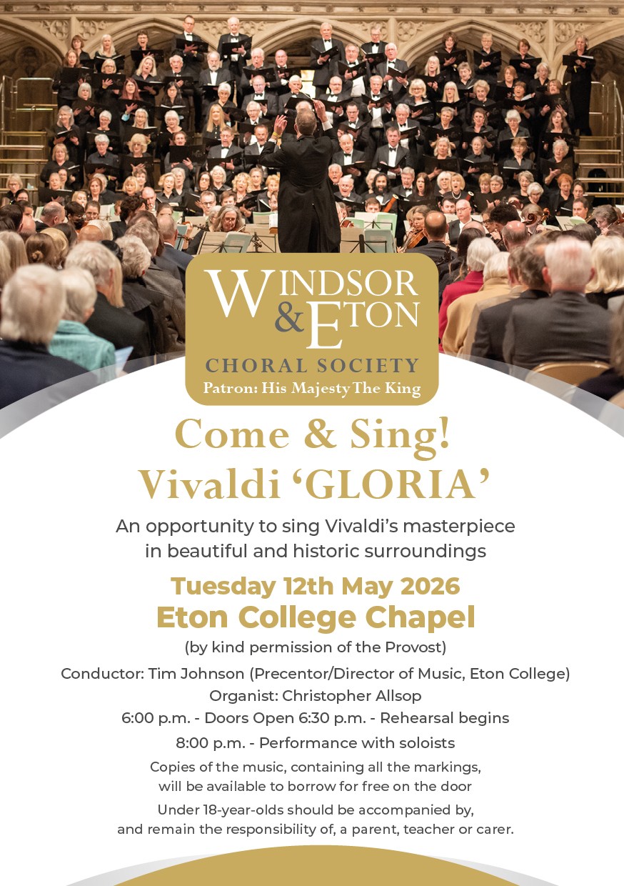 Tickets now available for Come & Sing Vivaldi Gloria
