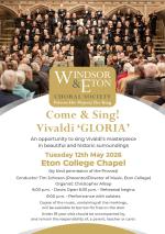 Tickets now available for Come & Sing Vivaldi Gloria